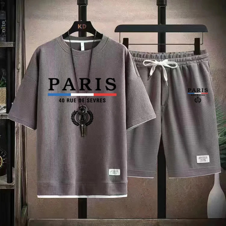Men's T-Shirt and Shorts - Paris France Casual Set