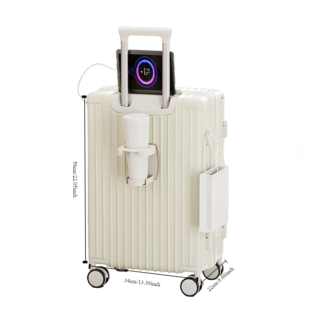 Carry-On Luggage with Cup Holder
