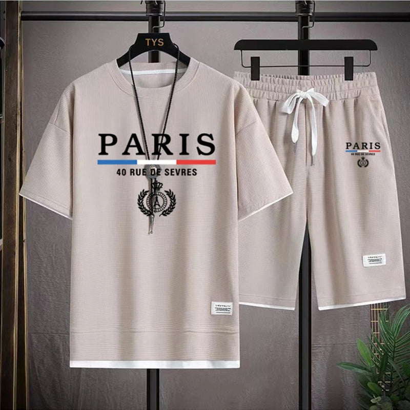 Men's T-Shirt and Shorts - Paris France Casual Set