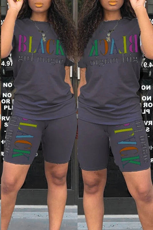 Women's T-shirts and Shorts - 'Black Girl Magic' Printed Sets