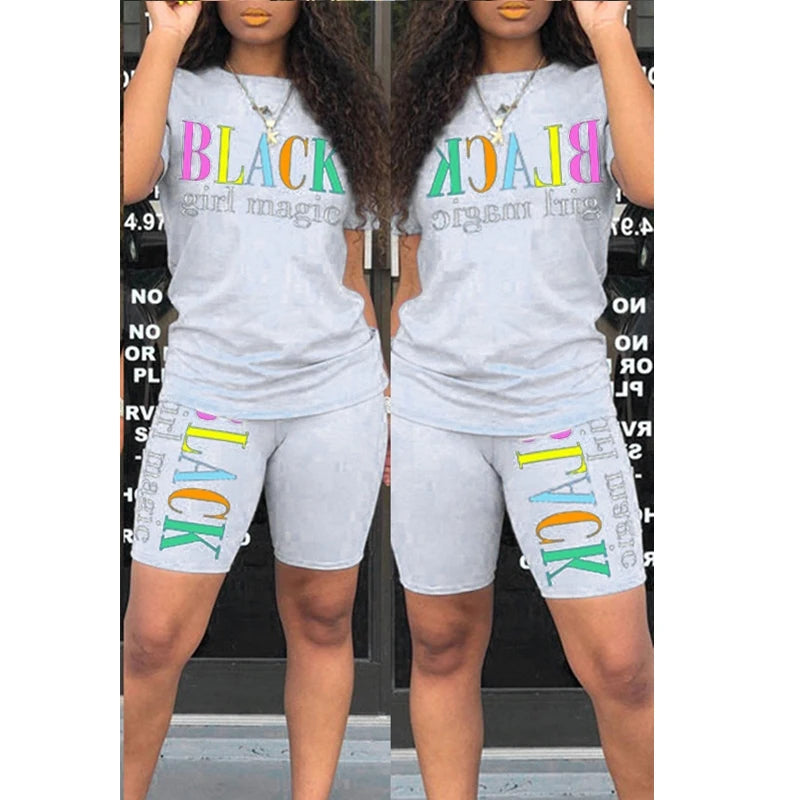 Women's T-shirts and Shorts - 'Black Girl Magic' Printed Sets