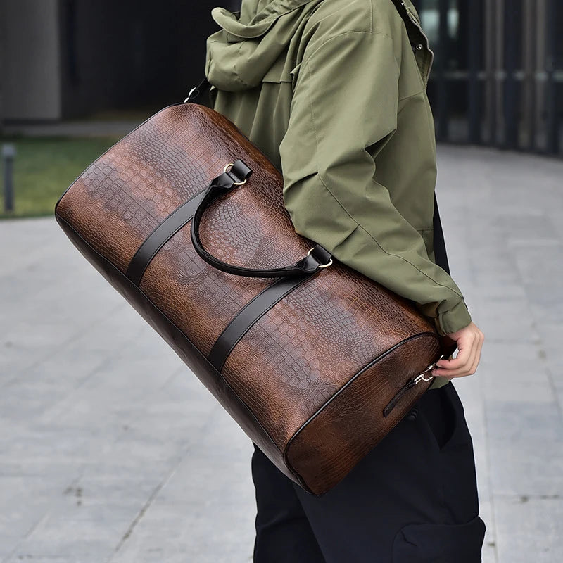 Men's Leather Duffle Bag