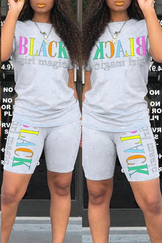 Women's T-shirts and Shorts - 'Black Girl Magic' Printed Sets