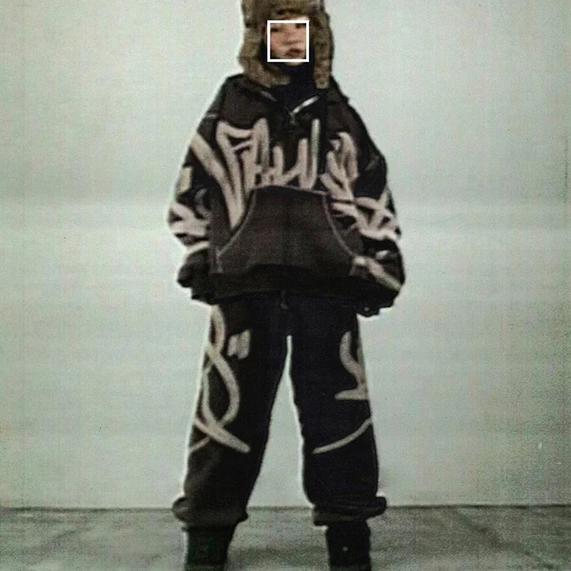 Women's Hooded Jacket and Sweatpants - Street Print